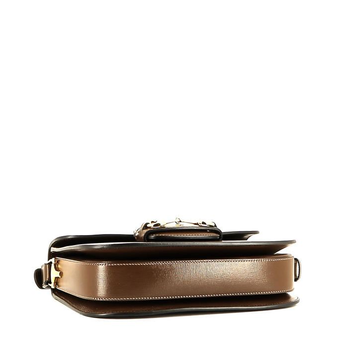 Gucci 1955 Horsebit shoulder bag in brown leather - Detail D4