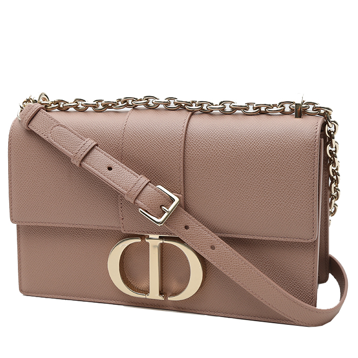 Dior  30 Montaigne shoulder bag  in varnished pink grained leather - 00pp