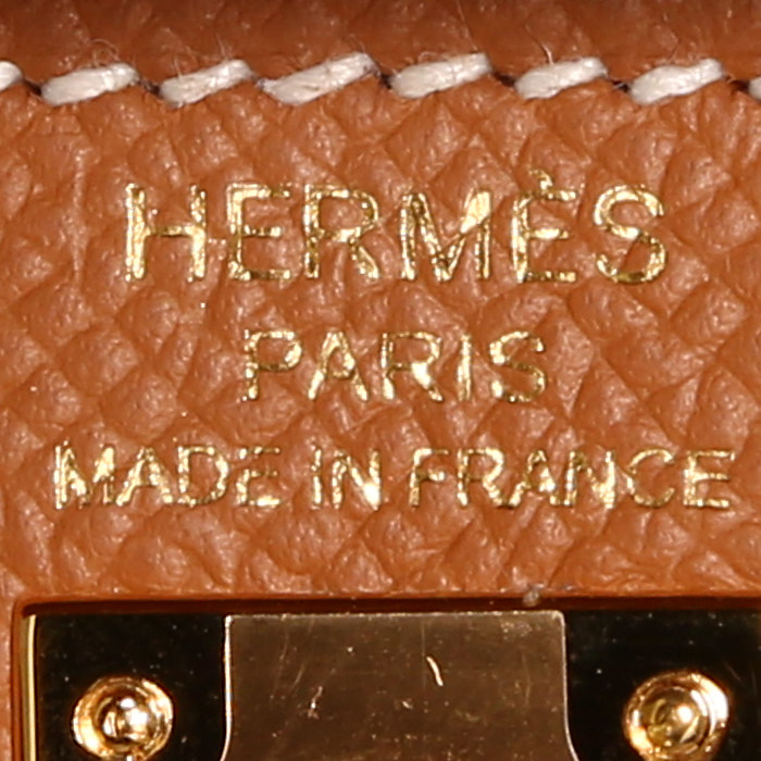 Sac à main Hermès  Kelly 25 cm en cuir epsom gold - Detail D4