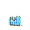 Bottega Veneta  Cassette shoulder bag  in blue braided leather - 00pp thumbnail