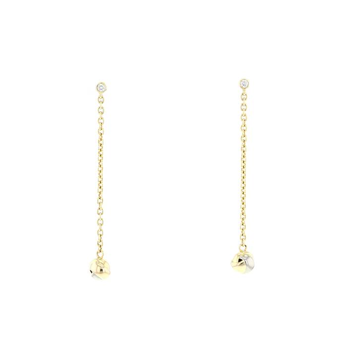 Cartier Trinity earrings in 3 golds and diamonds - 00pp