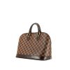 Bolso de mano Louis Vuitton  Alma modelo pequeño  en lona a cuadros ébano y cuero marrón - 00pp thumbnail