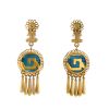Vintage  earrings in yellow gold and turquoise - 00pp thumbnail