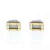 Cartier Santos Dumont pair of cufflinks in stainless steel and yellow gold - 360 thumbnail