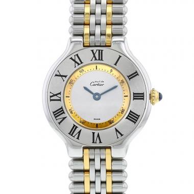 Montre Cartier Must 21 en or et acier Ref: Cartier - 1340  Vers 1990