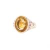 Vintage  signet ring in yellow gold, citrine and sapphires - 00pp thumbnail