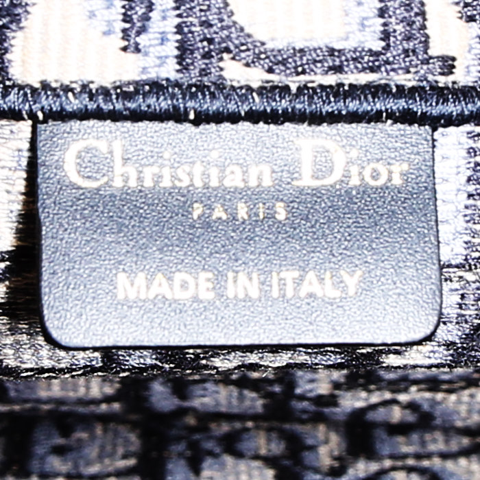 Bolso Cabás Dior  Book Tote modelo pequeño  en lona Monogram Oblique azul - Detail D3