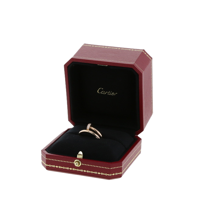 Sortija Cartier Juste un clou de oro rosa y diamantes - Detail D2