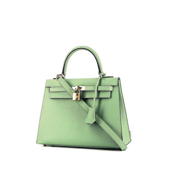 Borsa Hermès  Kelly 25 cm in pelle Epsom verde Criquet - 00pp