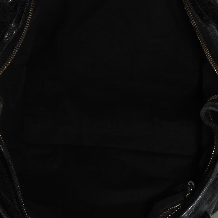 Balenciaga  City handbag  in black leather - Detail D3
