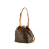 Shopping bag Louis Vuitton  Petit Noé in tela monogram marrone e pelle naturale - 00pp thumbnail