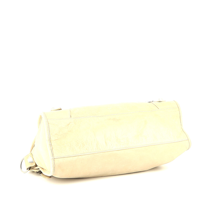 Borsa Balenciaga  City in pelle beige - Detail D5
