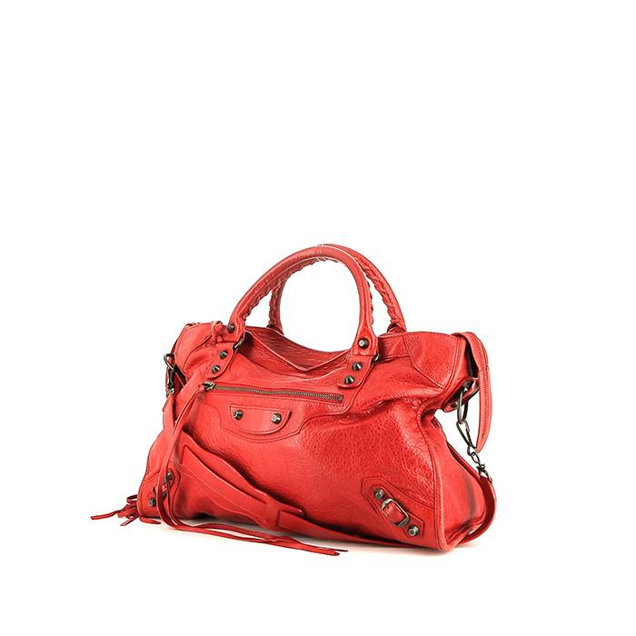 Balenciaga Red Leather Medium City Handbag Dark red ref224730  Joli Closet