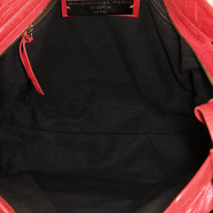 Bolso de mano Balenciaga  City en cuero rojo - Detail D3