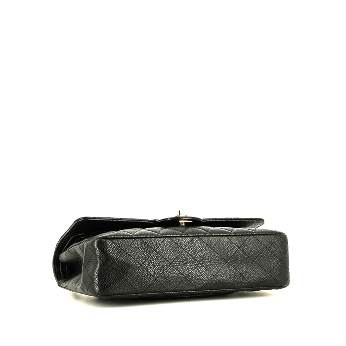 Sac à main Chanel  Timeless Classic en cuir grainé matelassé noir - Detail D5