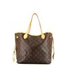 Louis Vuitton  Neverfull medium model  shopping bag  in brown monogram canvas  and natural leather - 360 thumbnail
