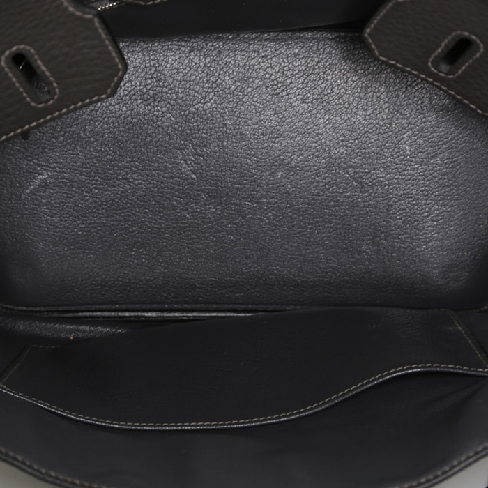Bolso de mano Hermès  Birkin 30 cm en cuero taurillon clémence gris estaño - Detail D2
