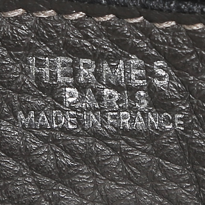 Hermès  Birkin 30 cm handbag  in grey leather taurillon clémence - Detail D3
