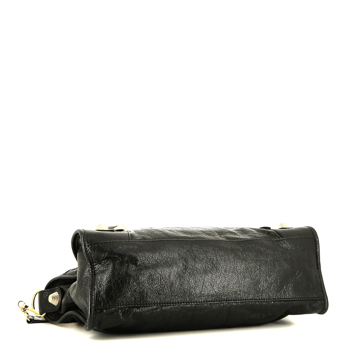 Balenciaga  City handbag  in black leather - Detail D5
