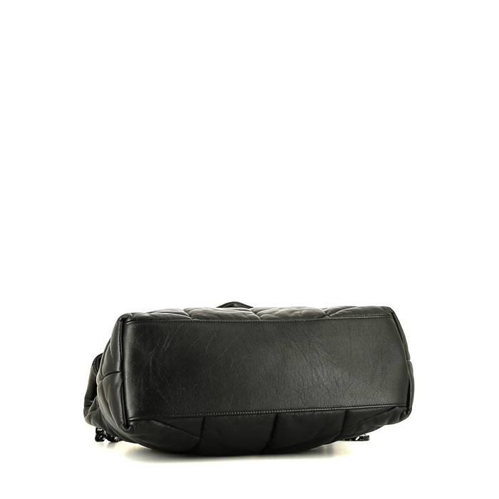 Saint Laurent  Loulou Puffer shoulder bag  in black quilted leather - Detail D5