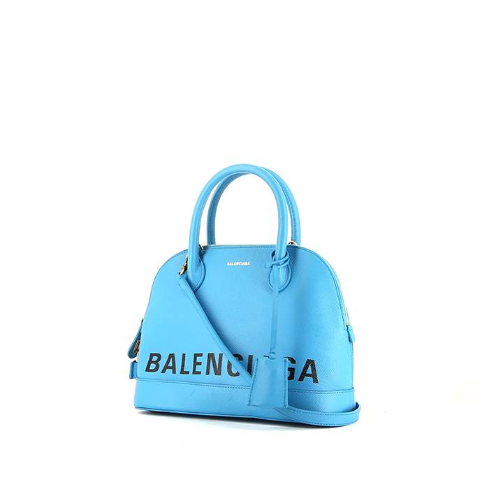 Balenciaga  Ville Top Handle shoulder bag  in blue grained leather - 00pp