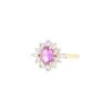 Vintage  ring in yellow gold, diamonds and pink sapphire - 00pp thumbnail