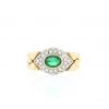 Half-articulated Bulgari  ring in yellow gold, diamonds and emerald - 360 thumbnail