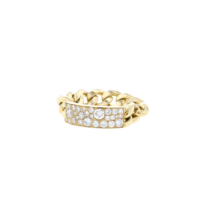 Anello flessibile Dior Gourmette modello piccolo in oro giallo e diamanti - 00pp