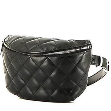 Bolsito-cinturón Chanel  Pochette en cuero acolchado negro