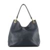 Prada   handbag  in blue grained leather - 360 thumbnail