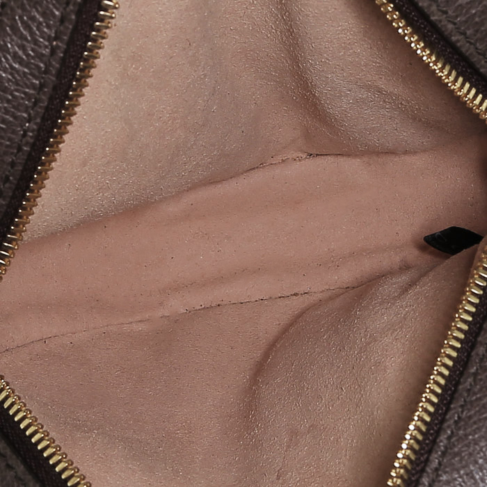 Bolso bandolera Gucci  Ophidia mini  en lona monogram beige y cuero marrón - Detail D2