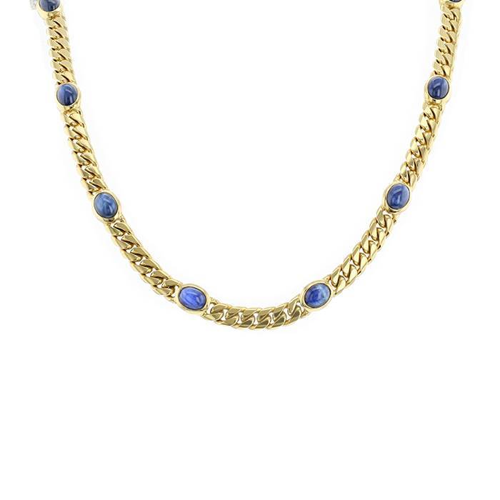Collar Vintage , oro amarillo y zafiros