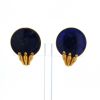 Lalaounis  earrings for non pierced ears in yellow gold and sodalite - 360 thumbnail
