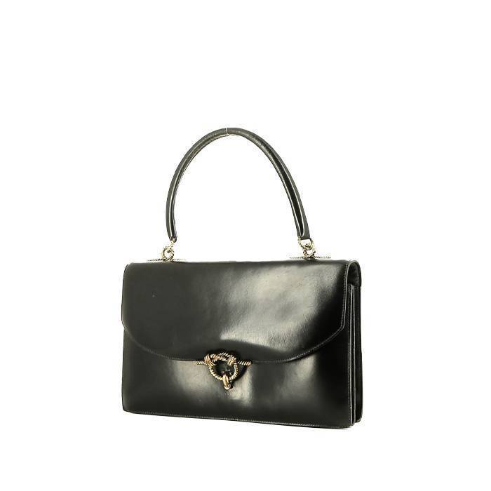 Bolso de mano Hermès  Cordeliere en cuero box negro - 00pp