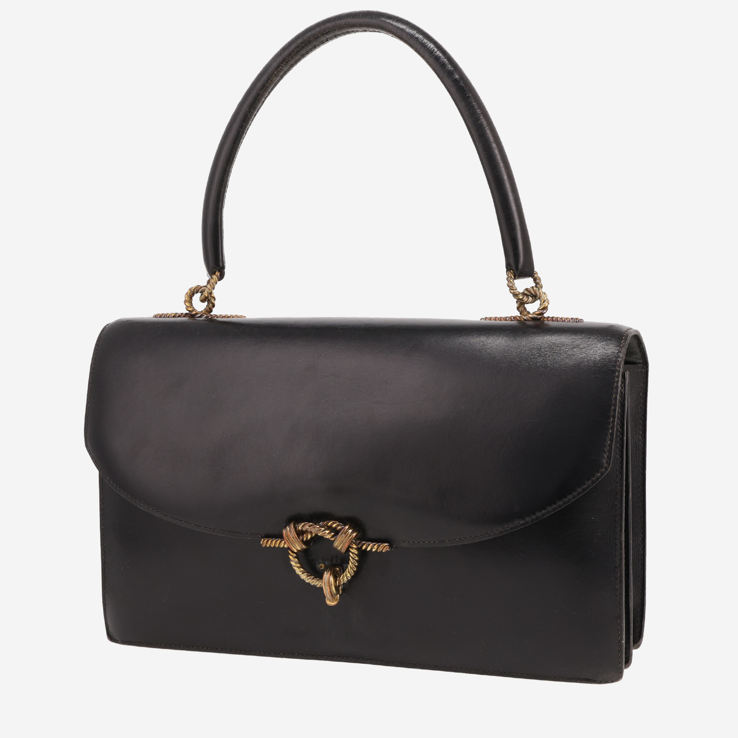 Hermès Cordeliere handbag in black box leather