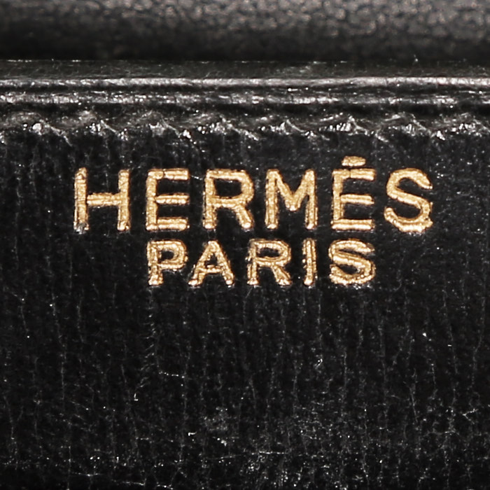 Hermès  Cordeliere handbag  in black box leather - Detail D3