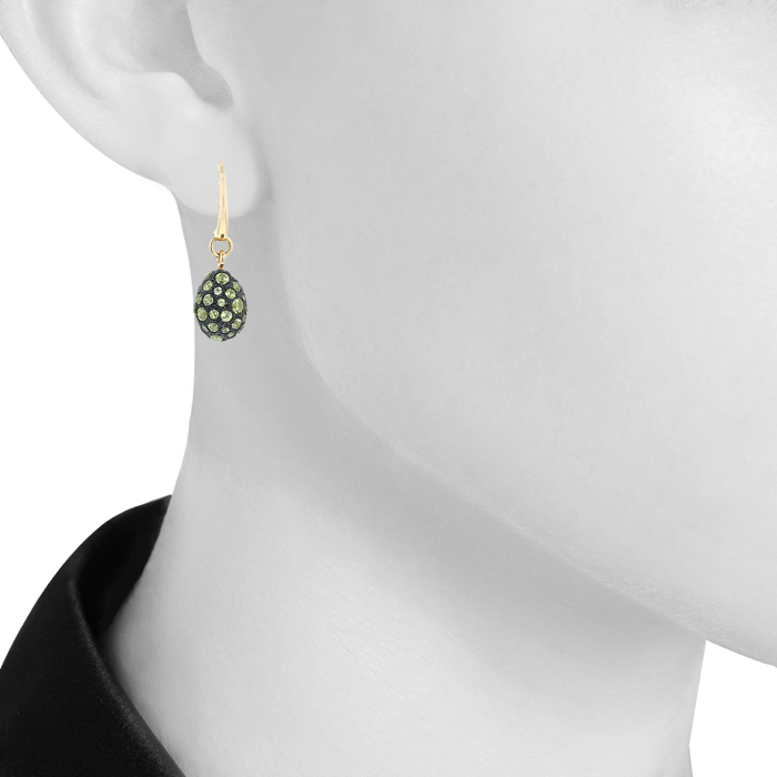 Paire de boucles d'oreilles Pomellato Tabou en or rose, argent et péridots