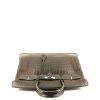 Borsa Hermès  Birkin 40 cm in coccodrillo marino marrone scuro - 360 Front thumbnail