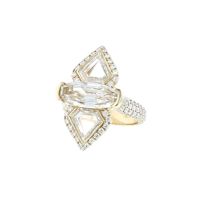 Vintage  ring in yellow gold and diamonds - 00pp