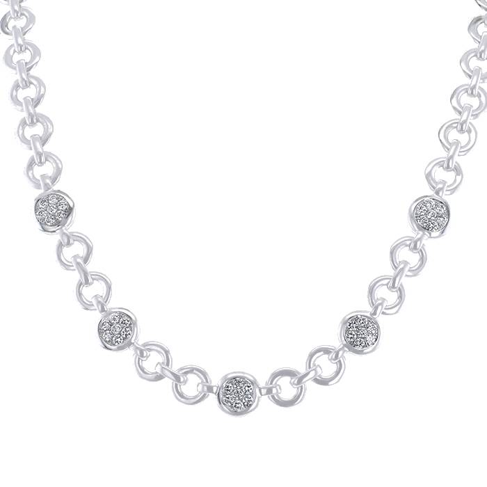 Collier Vintage  en or blanc et diamants