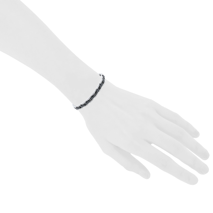 Brazalete flexible Chanel Ultra de oro blanco y diamantes - Detail D1