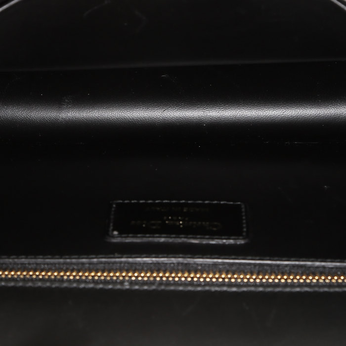Dior  Montaigne handbag  in black leather - Detail D3