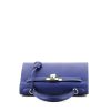 Bolso de mano Hermès  Kelly 28 cm en cuero epsom azul eléctrico - 360 Front thumbnail