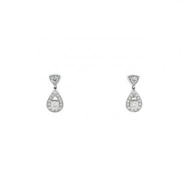 Paire de boucles d'oreilles Chaumet Joséphine en or blanc et diamants