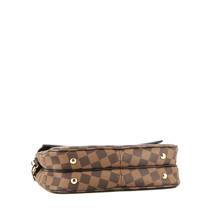 Bolso bandolera Louis Vuitton  Clapton en lona a cuadros ébano y cuero negro - Detail D4