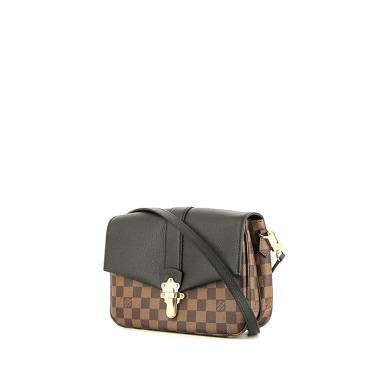 Sac bandoulière Louis Vuitton  Clapton en toile damier ébène et cuir noir