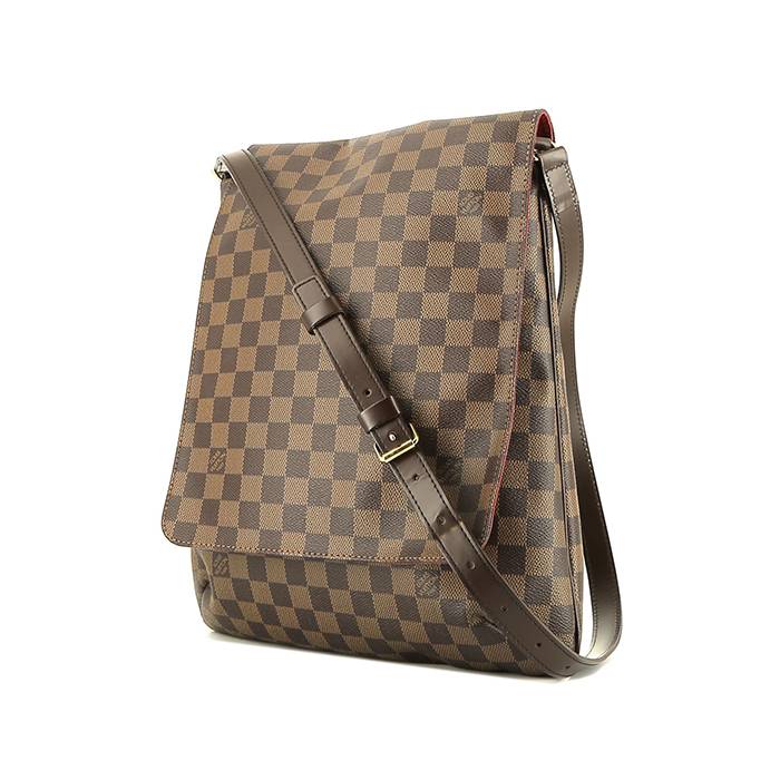 Louis Vuitton  Musette Salsa shoulder bag  in brown damier canvas  and brown leather - 00pp