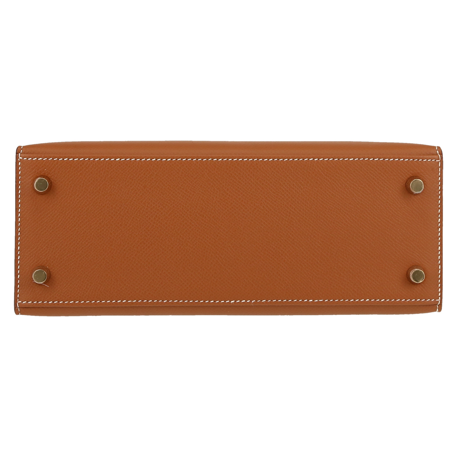 Hermes Kelly 25 cm handbag in gold epsom leather - Detail D1