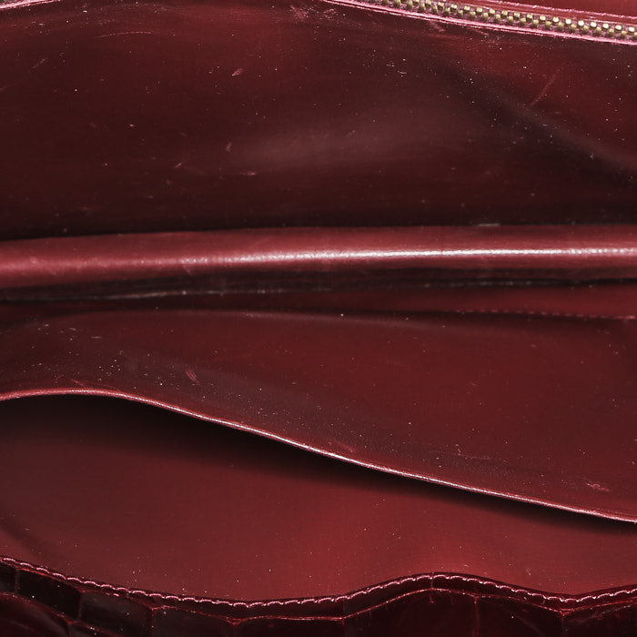 Gucci  Gucci Vintage pouch  in burgundy crocodile - Detail D2