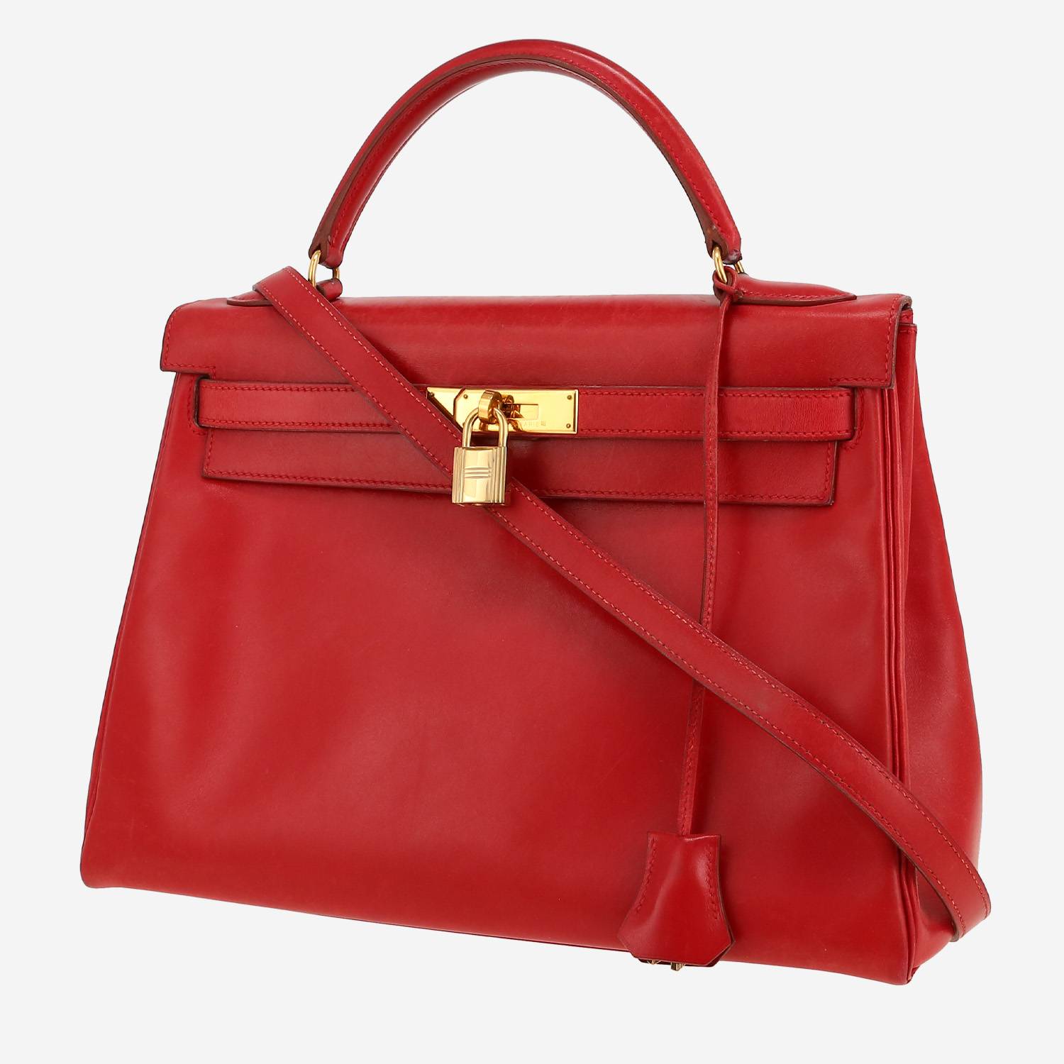 Borsa Hermès  Kelly 32 cm in pelle box rossa